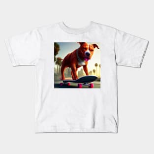 Pitbull Skateboard Kids T-Shirt